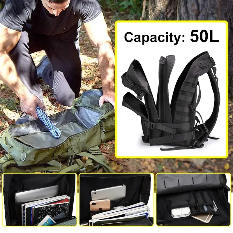 Mochila Militar Masculina à Prova d’Água
